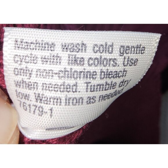 St John's Bay Women's NWT Sweater XL Purple Cotton Classic Cable Knit - Picture 9 of 10